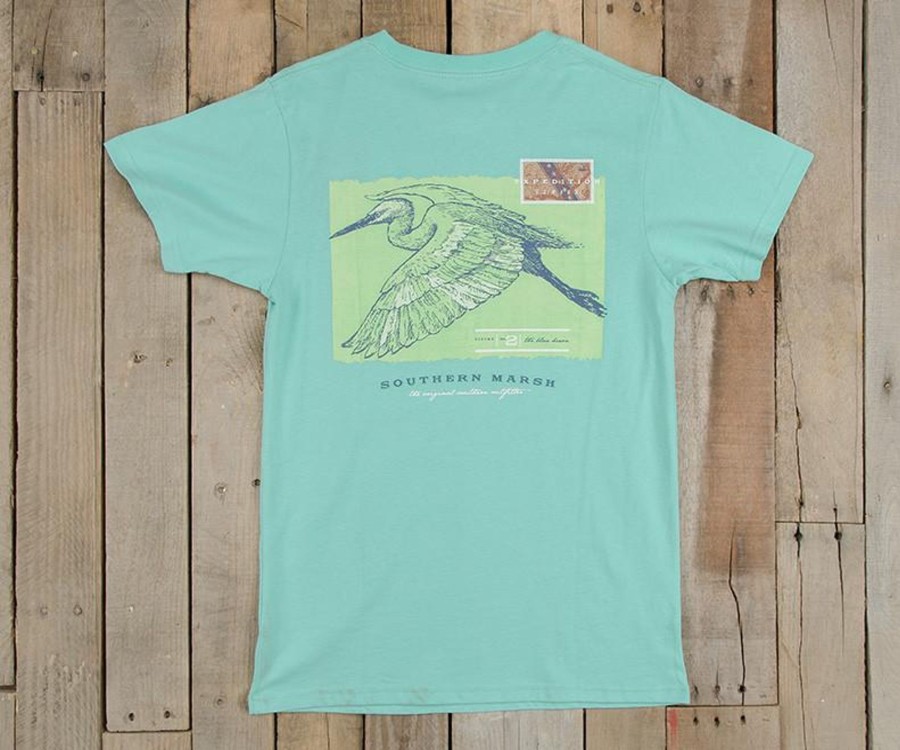 Women'S Southern Marsh Original Tees | Expedition Series Tee - Heron Antigua Blue