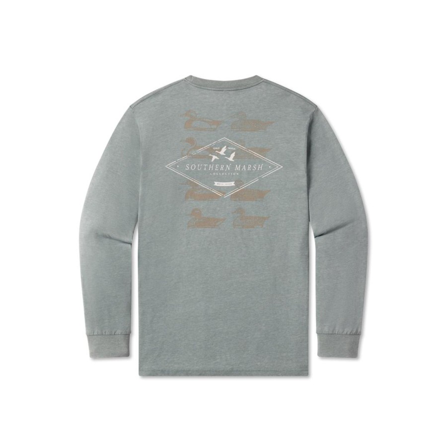 Men'S Southern Marsh Seawash Long Sleeve Tees | Seawash Tee - Decoy Stamp - Long Sleeve