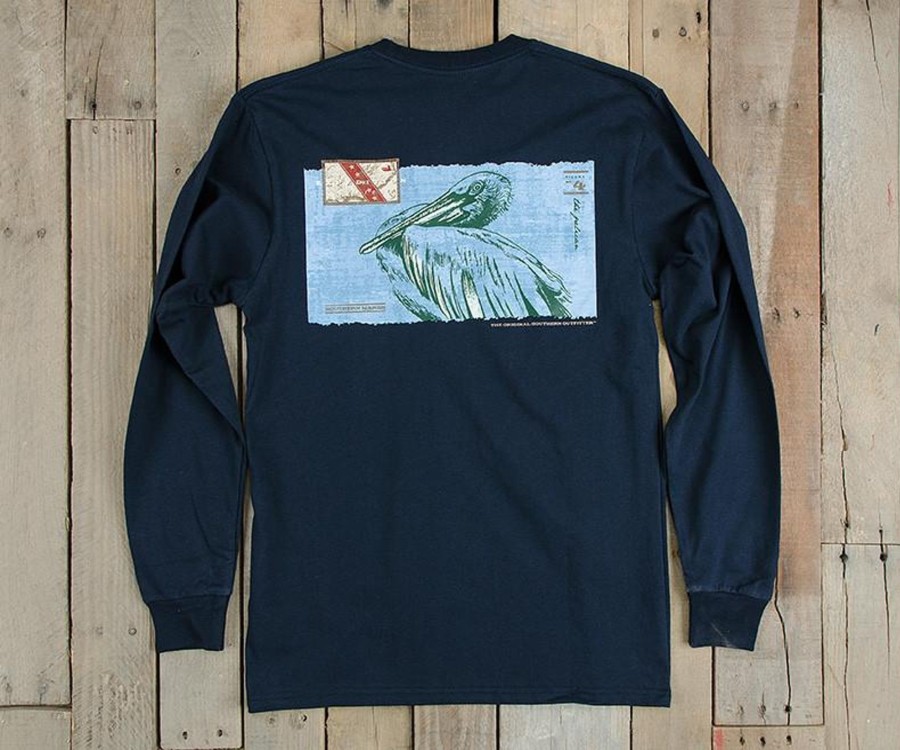 Women'S Southern Marsh Original Long Sleeve Tees | Expedition Series Tee - Pelican - Long Sleeve Navy