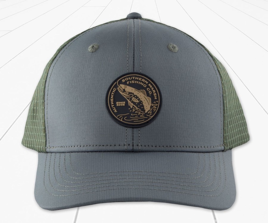 Youth Southern Marsh Hats | Youth Performance Trucker Hat - Sm Fishing Co. Slate