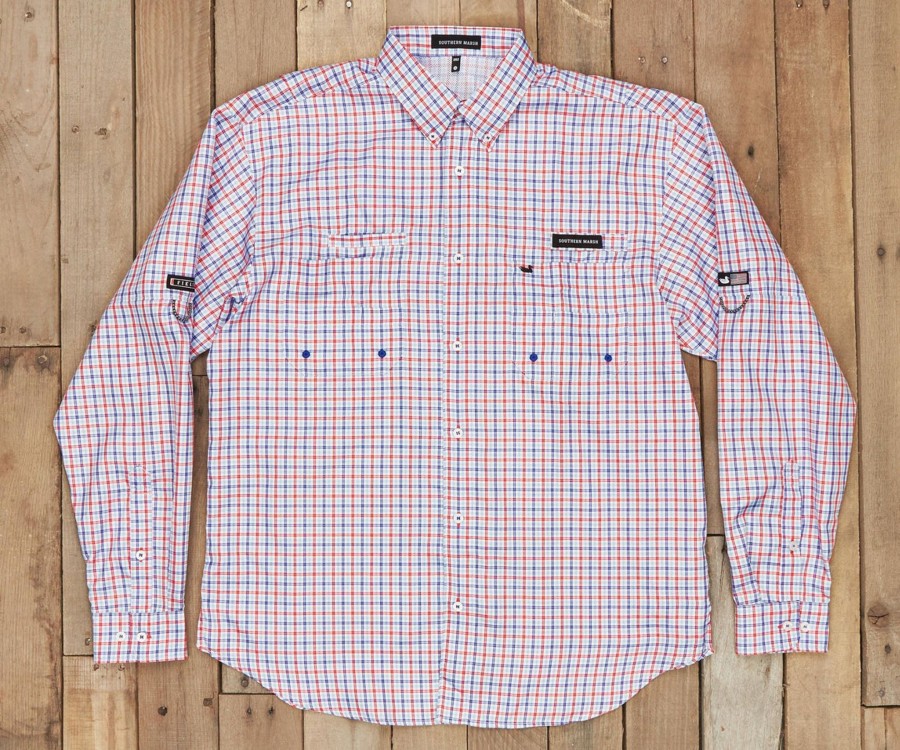 Men'S Southern Marsh Fishing Shirts | Harbor Cay Fishing Shirt - Abaco Grid