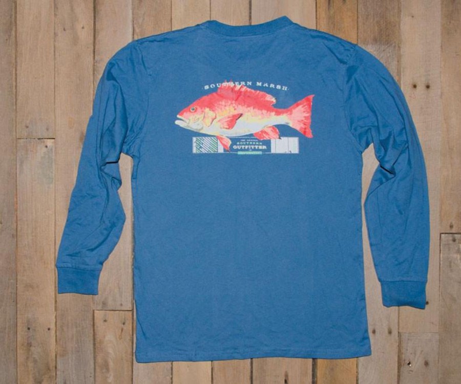 Women'S Southern Marsh Original Long Sleeve Tees | Outfitter Collection Tee - Snapper - Long Sleeve Slate