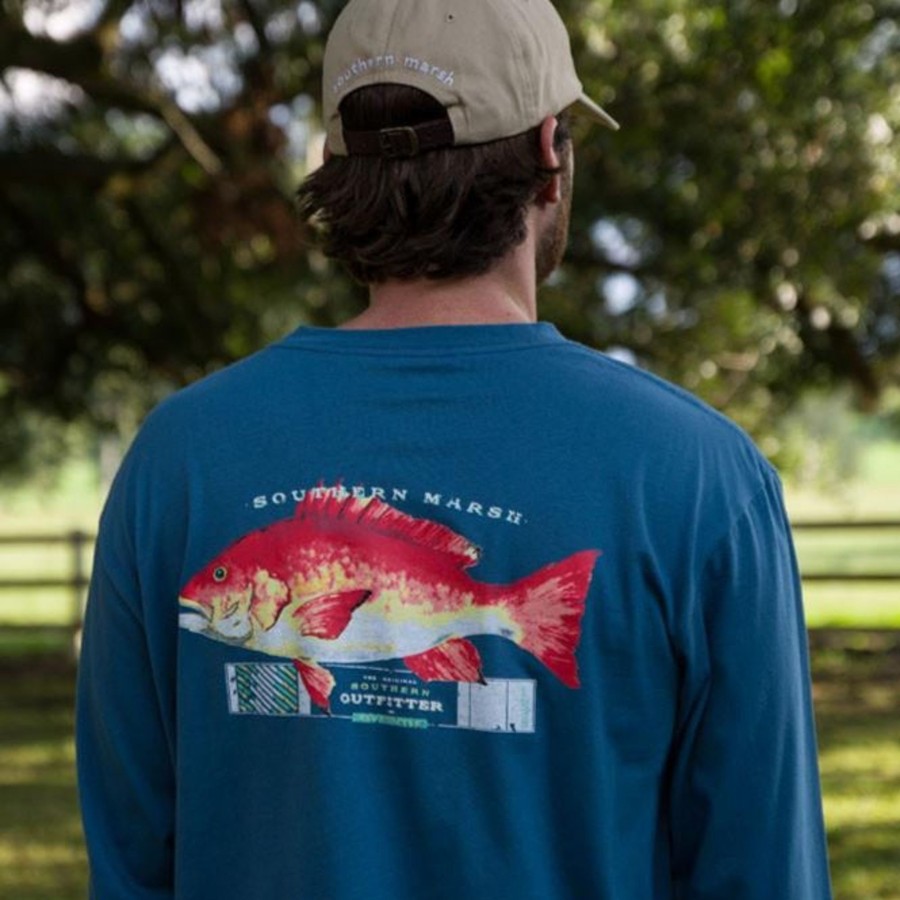 Women'S Southern Marsh Original Long Sleeve Tees | Outfitter Collection Tee - Snapper - Long Sleeve Slate