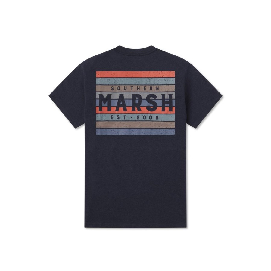 Men'S Southern Marsh Original Ss Tees | Branding Tee - Color Bars Washed Lunar Navy