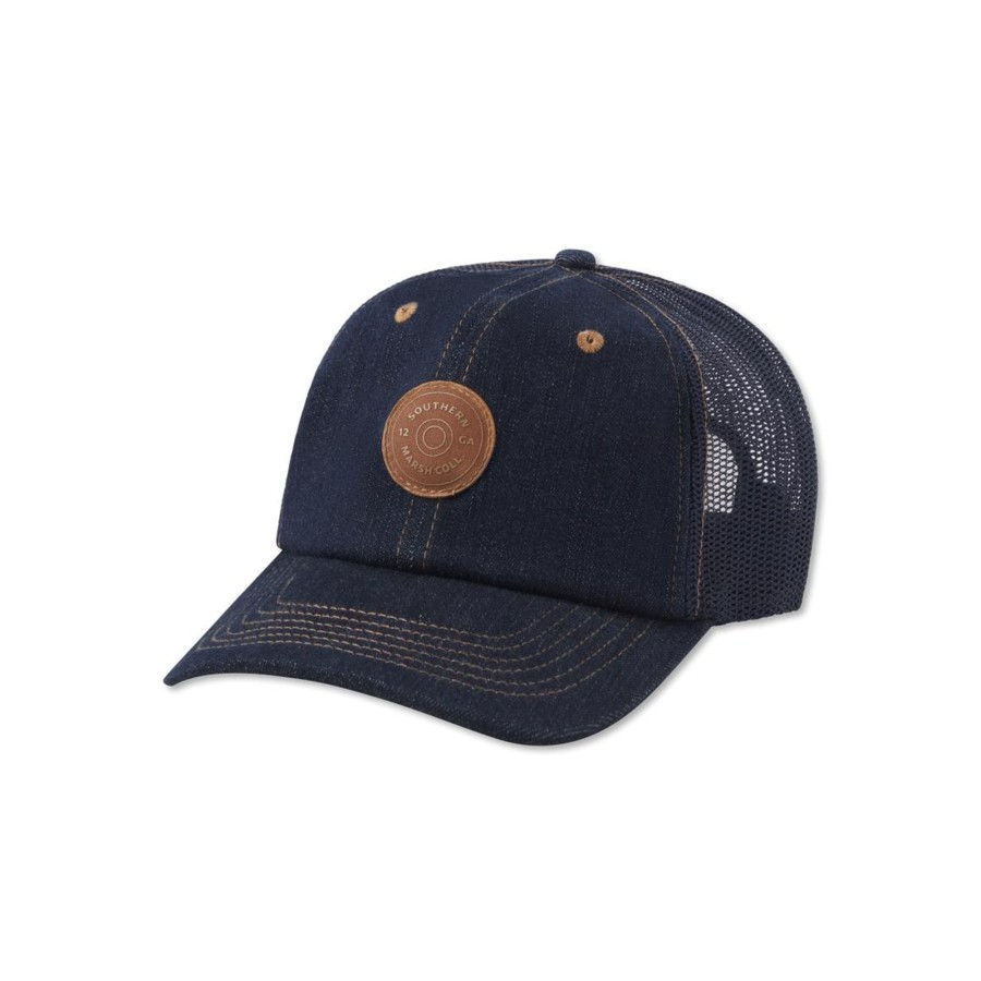 Youth Southern Marsh Hats | Youth Trucker Hat - Washed Denim Navy