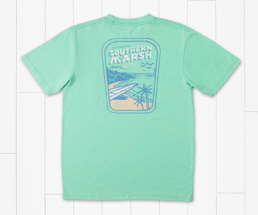 Youth Southern Marsh Seawash Tees | Youth Seawash Tee - Distant Shores Bimini Green