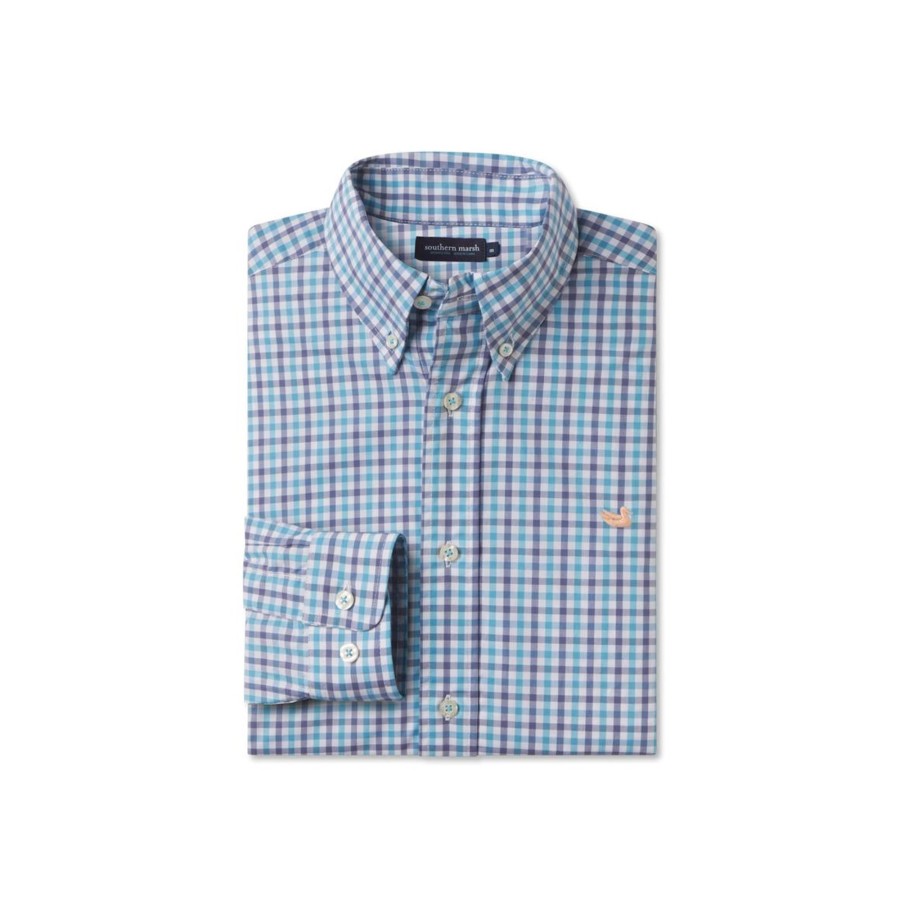 Men'S Southern Marsh Wrinkle-Free | Evans Gingham Dress Shirt | Wrinkle Free