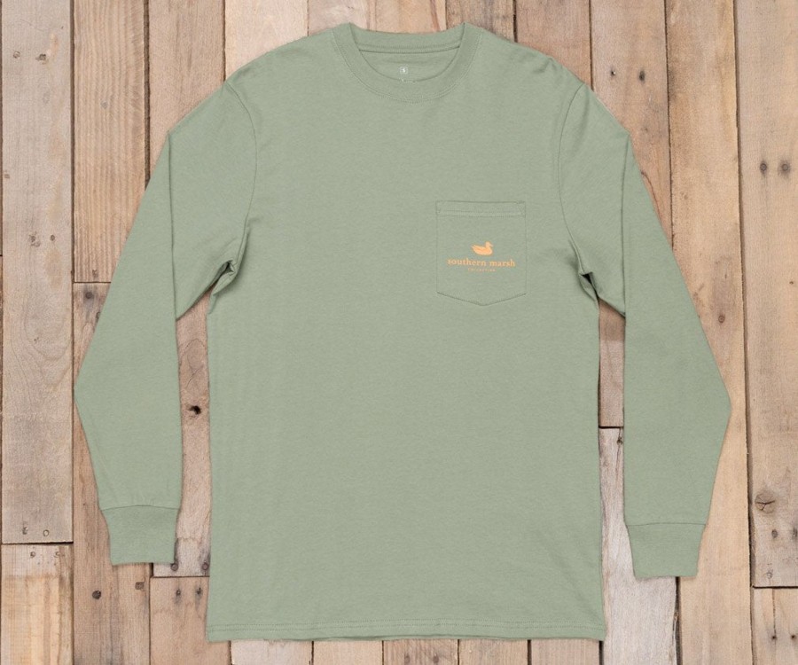 Men'S Southern Marsh Original Ls Tees | Vintage Decoy Pintail Tee - Long Sleeve Bay Green