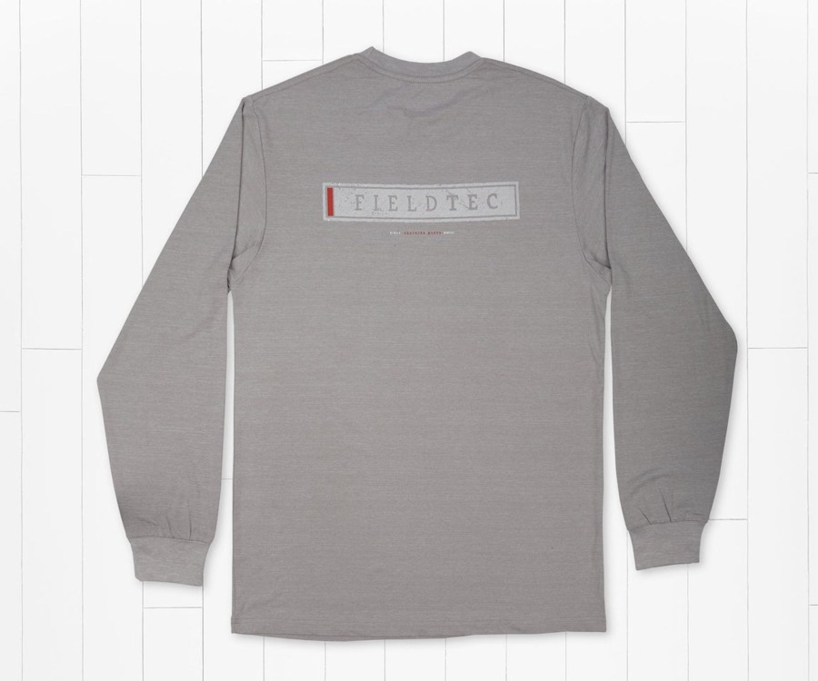 Men'S Southern Marsh Fishing Shirts | Fieldtec Heathered Performance Tee | Lines | Long Sleeve