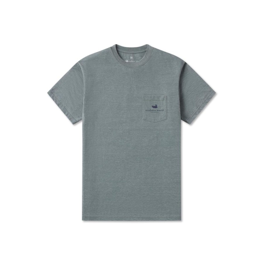 Men'S Southern Marsh Seawash Tees | Seawash Tee - High Altitude Hexagon Burnt Sage