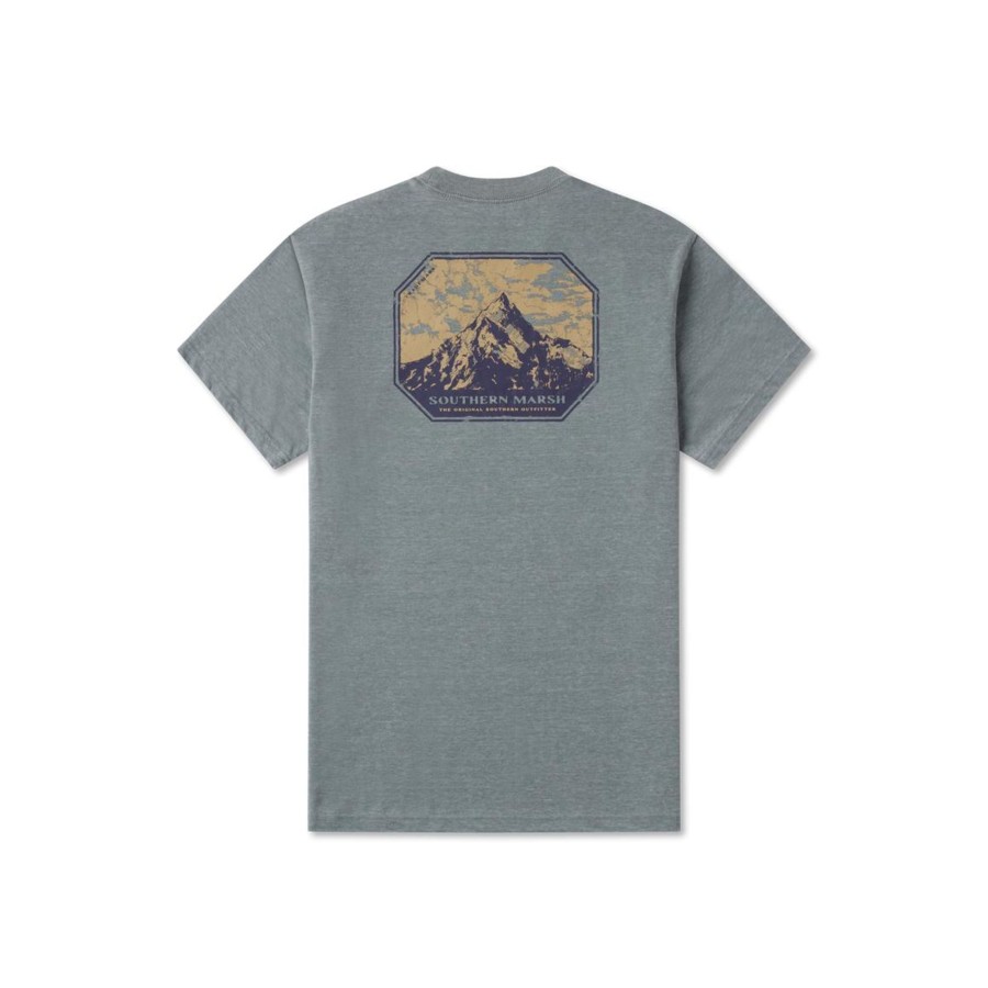 Men'S Southern Marsh Seawash Tees | Seawash Tee - High Altitude Hexagon Burnt Sage