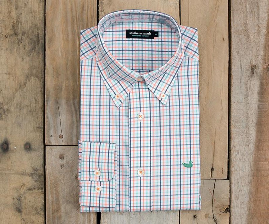 Men'S Southern Marsh Wrinkle-Free | Nottoway Check Dress Shirt | Wrinkle Free