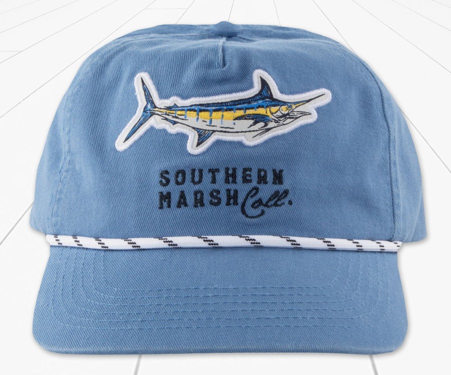 Women'S Southern Marsh Hats & Visors | Ensenada Rope Hat - Marlin Patch Light Blue