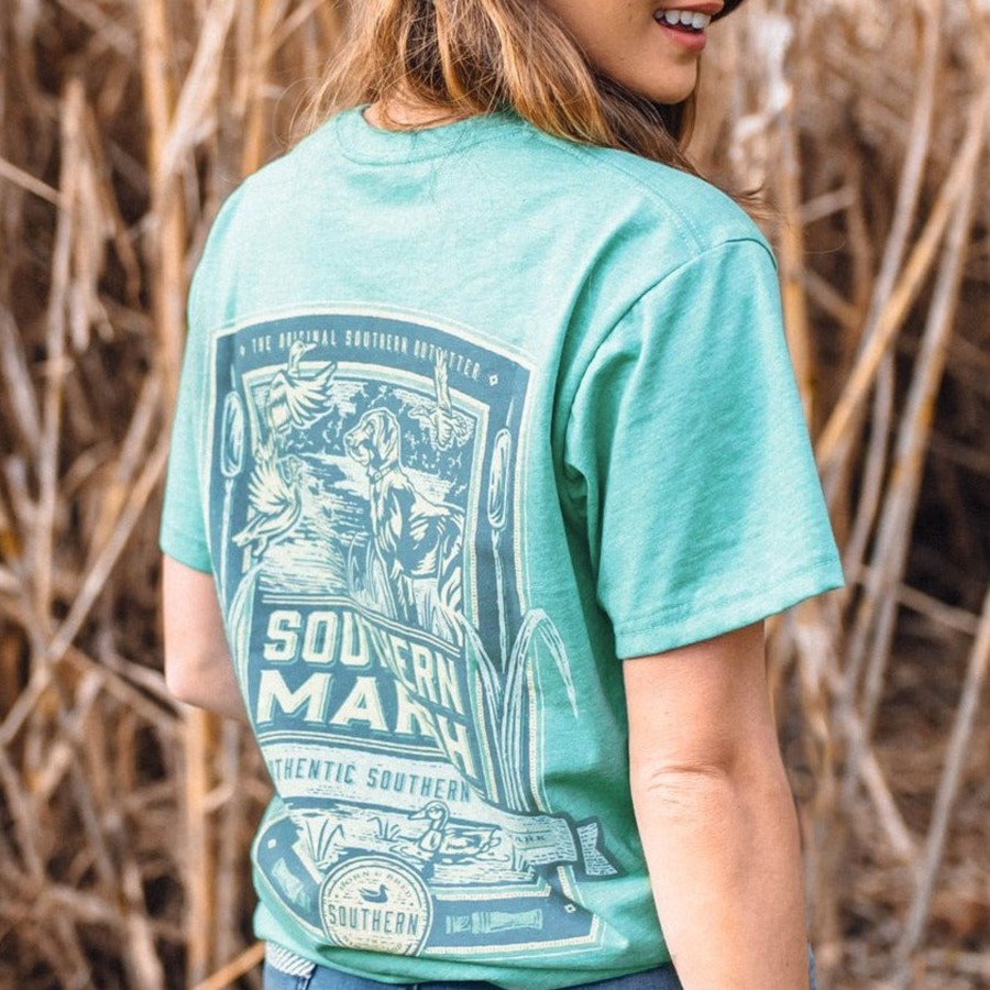 Men'S Southern Marsh Original Ss Tees | Genuine Tee | Duck Hunting Washed Kelly Green