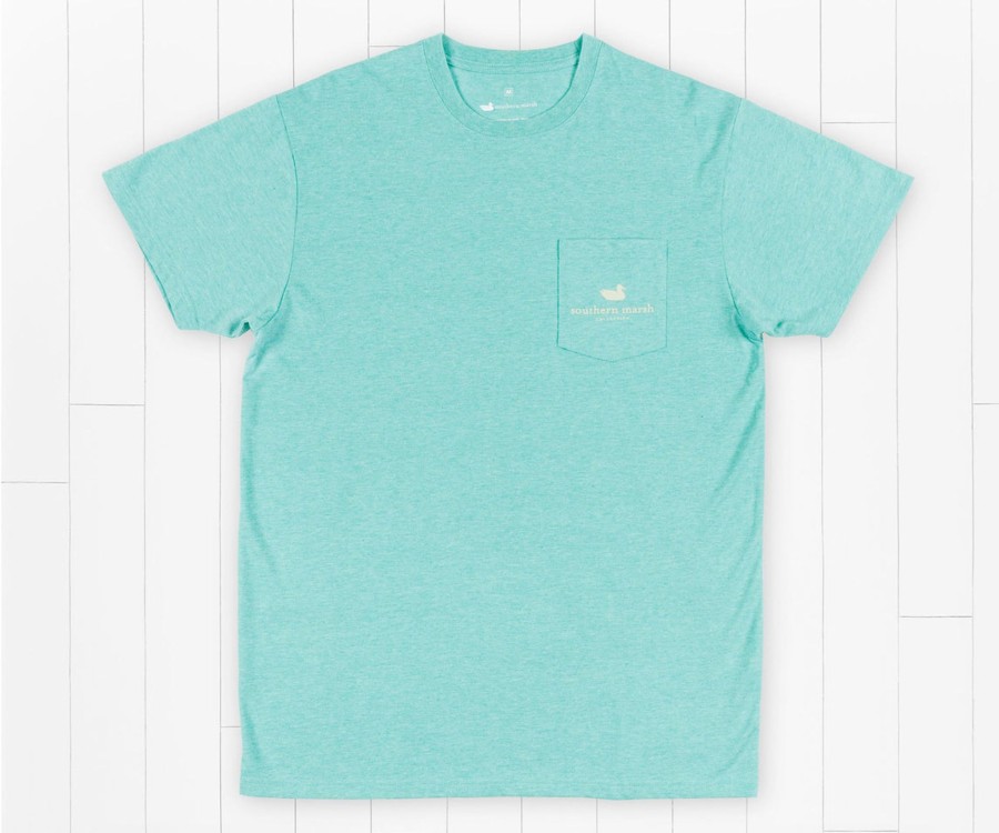 Men'S Southern Marsh Original Ss Tees | Genuine Tee | Duck Hunting Washed Kelly Green