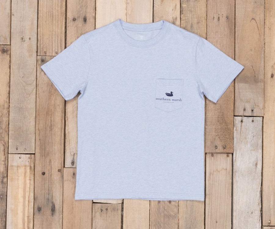 Youth Southern Marsh Original Tees | Youth Festival Series Tee | Shrimp Washed Sky Blue Heather