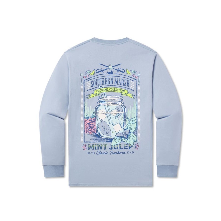 Men'S Southern Marsh Original Ls Tees | Cocktail Tee | Mint Julep | Long Sleeve