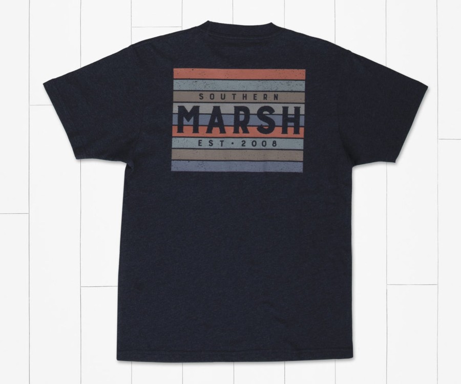 Youth Southern Marsh Original Tees | Youth Branding Tee - Color Bars Washed Lunar Navy