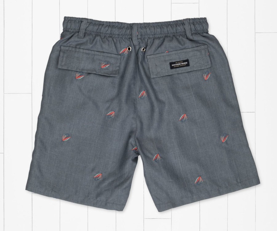 Youth Southern Marsh Swim Trunks | Youth Dockside Swim Trunk | Chambray Fly Navy Chambray Fly