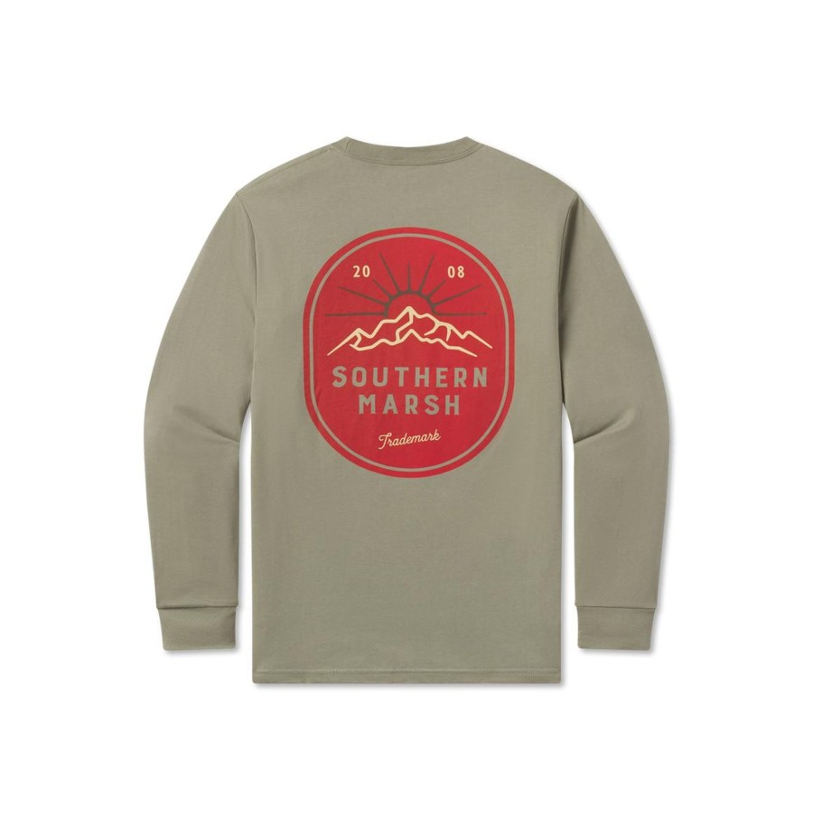 Men'S Southern Marsh Original Ls Tees | Branding Collection Tee | Mountain Rise | Long Sleeve Bay Green