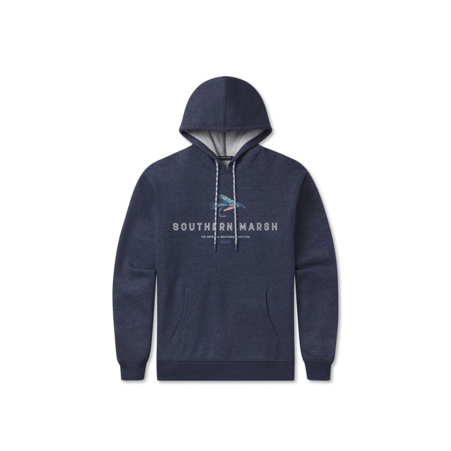 Men'S Southern Marsh Pullovers And Sweaters | Hecho Heather Hoodie - Fly Outlines