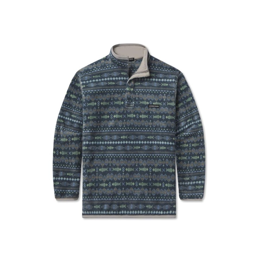 Men'S Southern Marsh Pullovers And Sweaters | Culebra Catch Fleece Pullover Slate And Mint