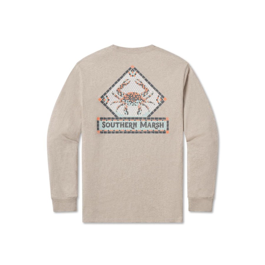 Youth Southern Marsh Original Long Sleeve Tees | Youth Mosaic Crab Tee | Long Sleeve