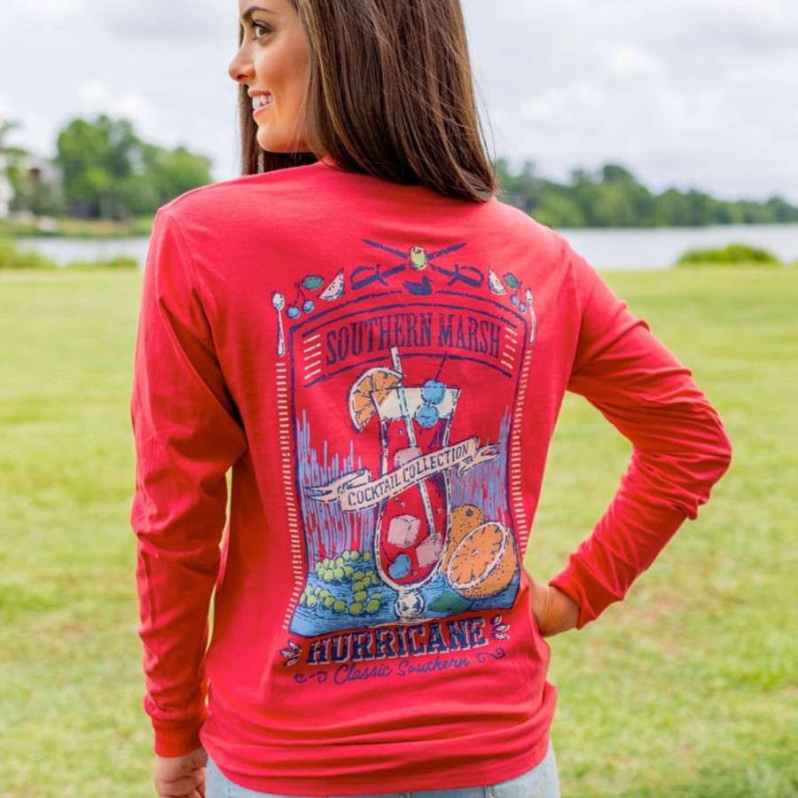 Women'S Southern Marsh Original Long Sleeve Tees | Cocktail Tee | Hurricane | Long Sleeve