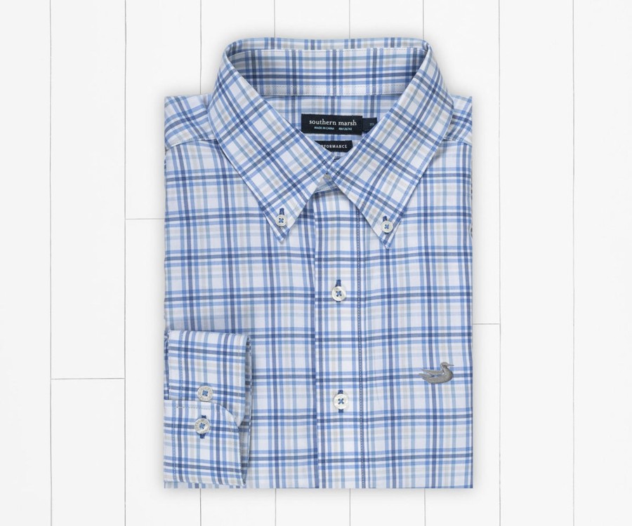 Men'S Southern Marsh Performance | Putnam Performance Windowpane Dress Shirt