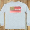 Women'S Southern Marsh Original Long Sleeve Tees | Vintage Flag Tee - Long Sleeve Light Gray