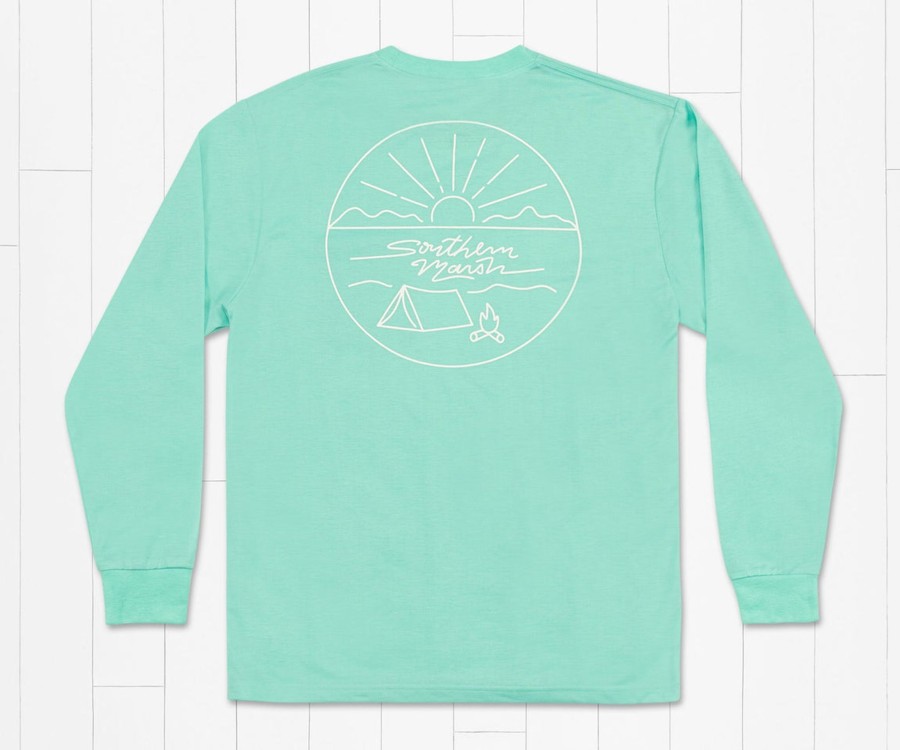 Men'S Southern Marsh Performance Long Sleeve Tees | Fieldtec Comfort Tee | Base Camp Antigua Blue