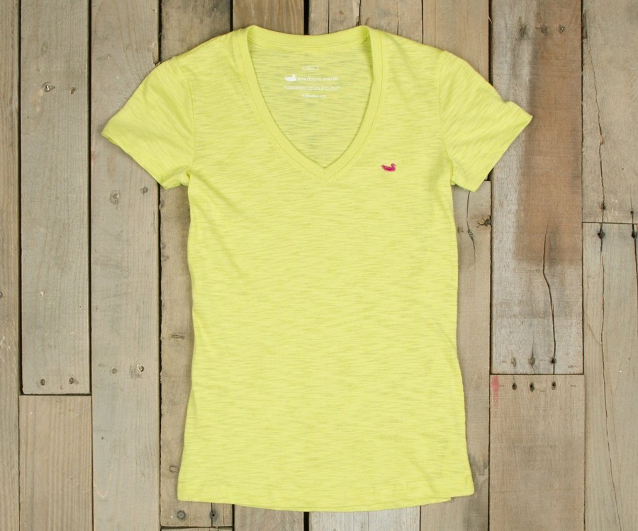 Women'S Southern Marsh Women'S Fit Tops | Caroline V-Neck Tee | Slub