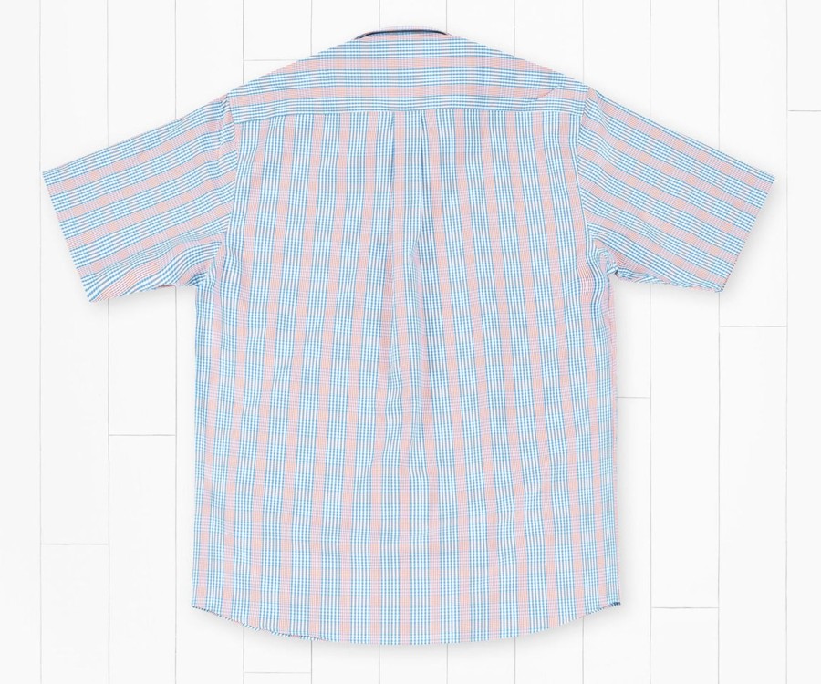 Men'S Southern Marsh Short Sleeve | Franklin Performance Gingham Dress Shirt | Short Sleeve