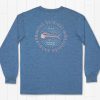 Men'S Southern Marsh Fishing Shirts | Fieldtec Heathered Tee - Mahi Circle - Long Sleeve Oxford Blue