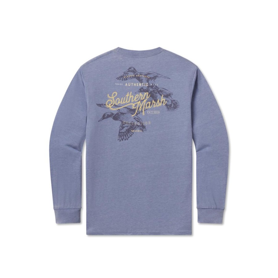 Men'S Southern Marsh Seawash Long Sleeve Tees | Seawash Tee | Duck Trio | Long Sleeve