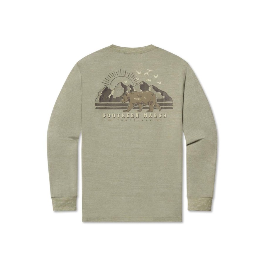 Youth Southern Marsh Performance Long Sleeve Tees | Youth Fieldtec Heathered Performance Tee | Bear Olive Heather