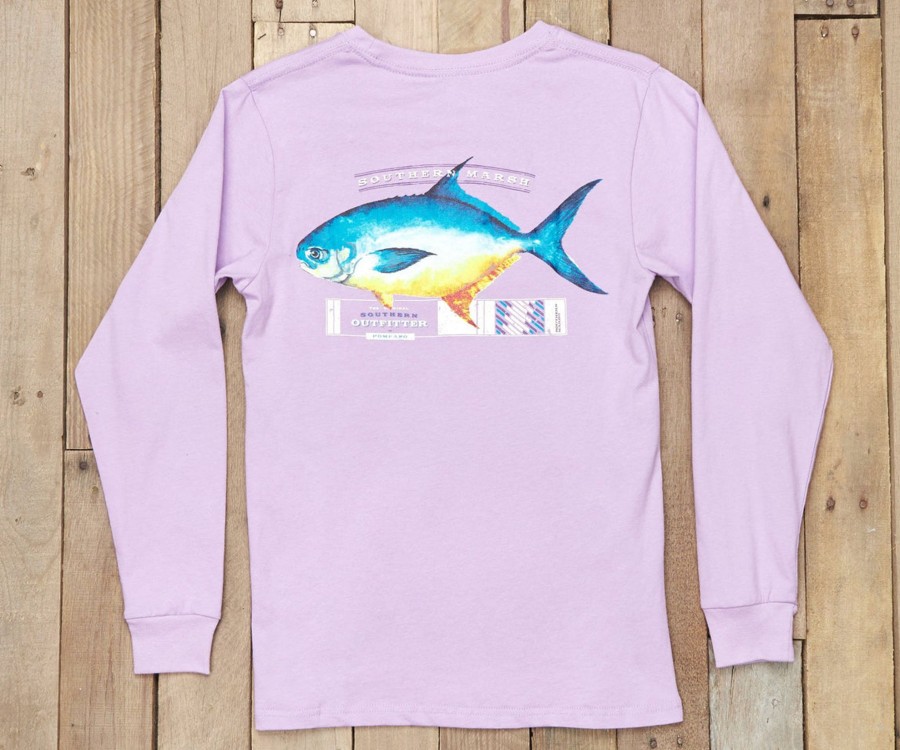 Men'S Southern Marsh Original Ls Tees | Outfitter Collection Tee - Pompano - Long Sleeve