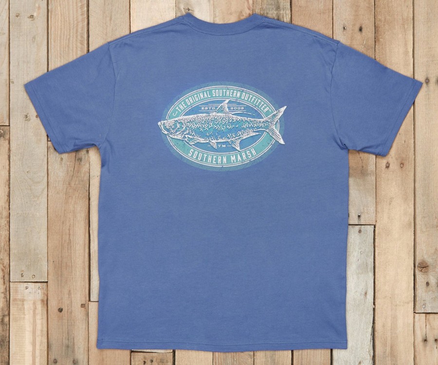 Men'S Southern Marsh Original Ss Tees | Engravings Tee | Tarpon Bluestone