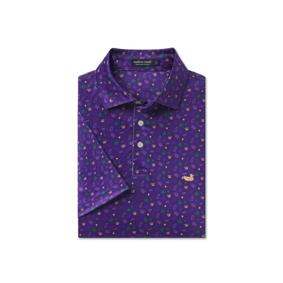 Men'S Southern Marsh Polos | Flyline Performance Polo - Neutral Ground Purple