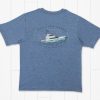 Youth Southern Marsh Performance Tees | Youth Fieldtec Heathered Tee - Deepsea Oxford Blue