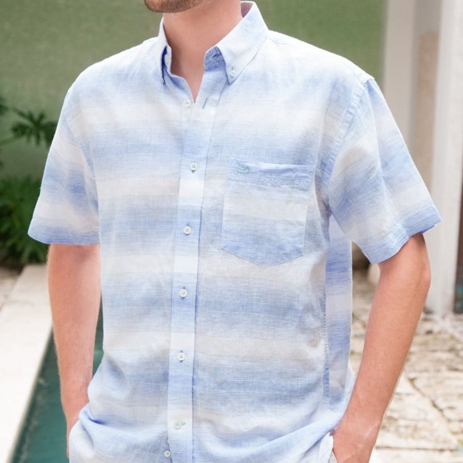 Men'S Southern Marsh Short Sleeve | The Richard Dress Shirt | Linen Lines