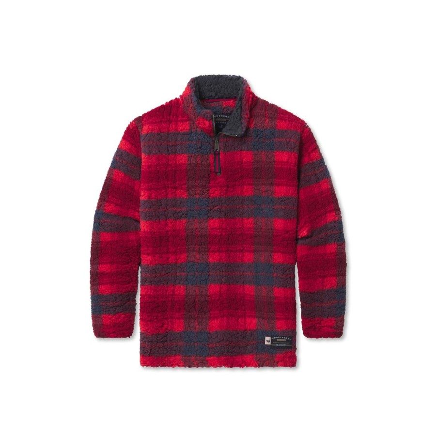 Youth Southern Marsh Pullovers And Sweaters | Youth Andover Plaid Sherpa Pullover