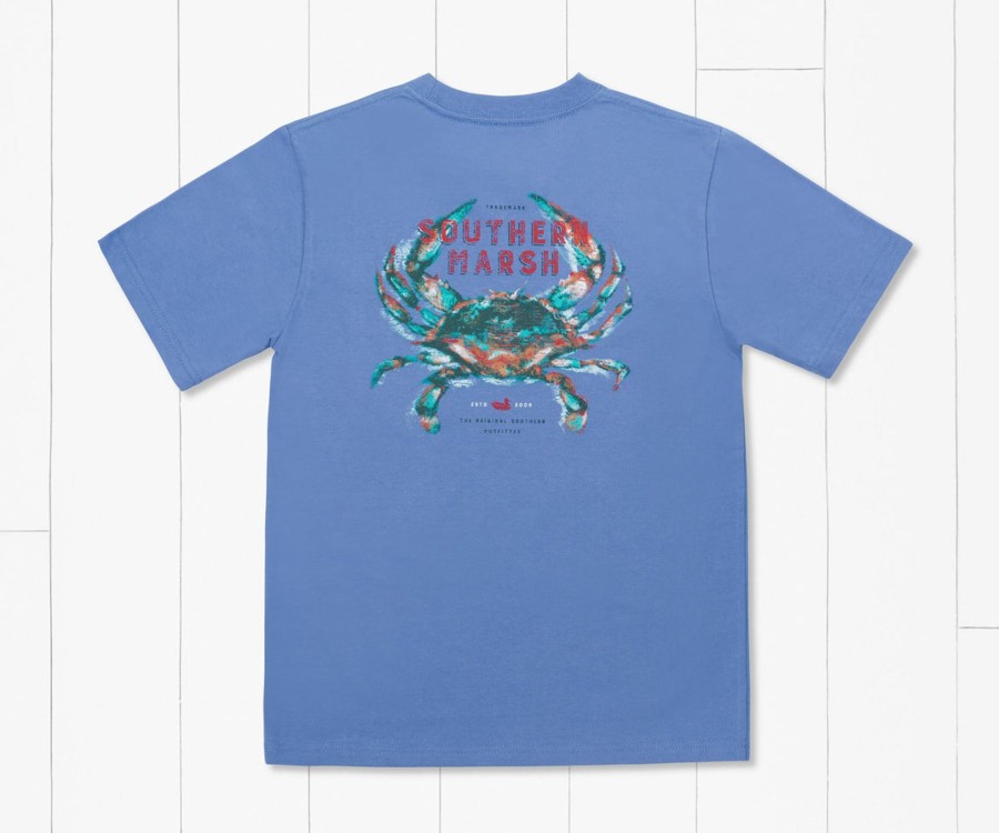 Youth Southern Marsh Original Tees | Youth Impressions Tee | Crab Oxford Blue