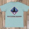 Youth Southern Marsh Original Tees | Youth Branding Collection Tee | Flying Duck Washed Moss Blue Heather