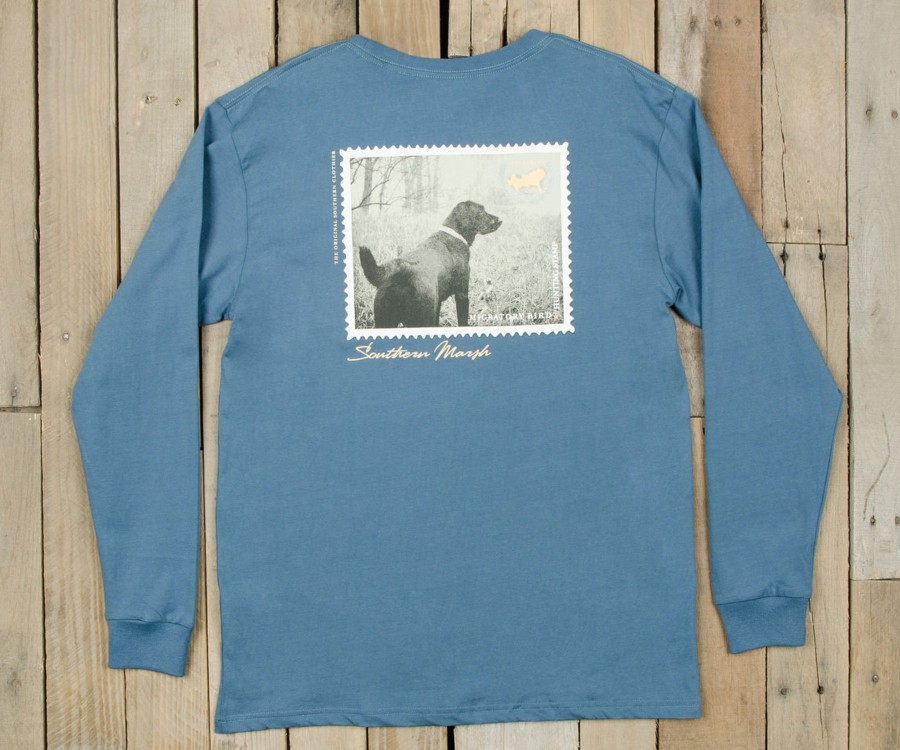 Women'S Southern Marsh Original Long Sleeve Tees | Black Lab Tee - Long Sleeve Slate