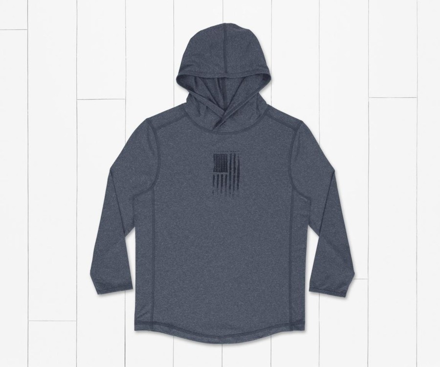 Youth Southern Marsh Pullovers And Sweaters | Youth Fieldtec Featherlight Hoodie - American Waters Navy