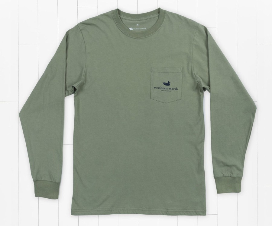 Women'S Southern Marsh Original Long Sleeve Tees | Backroads Collection Tee | North Carolina | Long Sleeve Bay Green