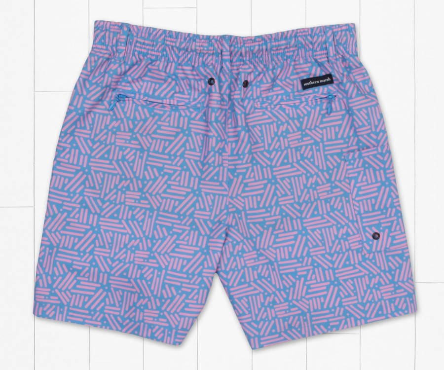 Youth Southern Marsh Swim Trunks | Youth Dockside Swim Trunk - Dots & Lines