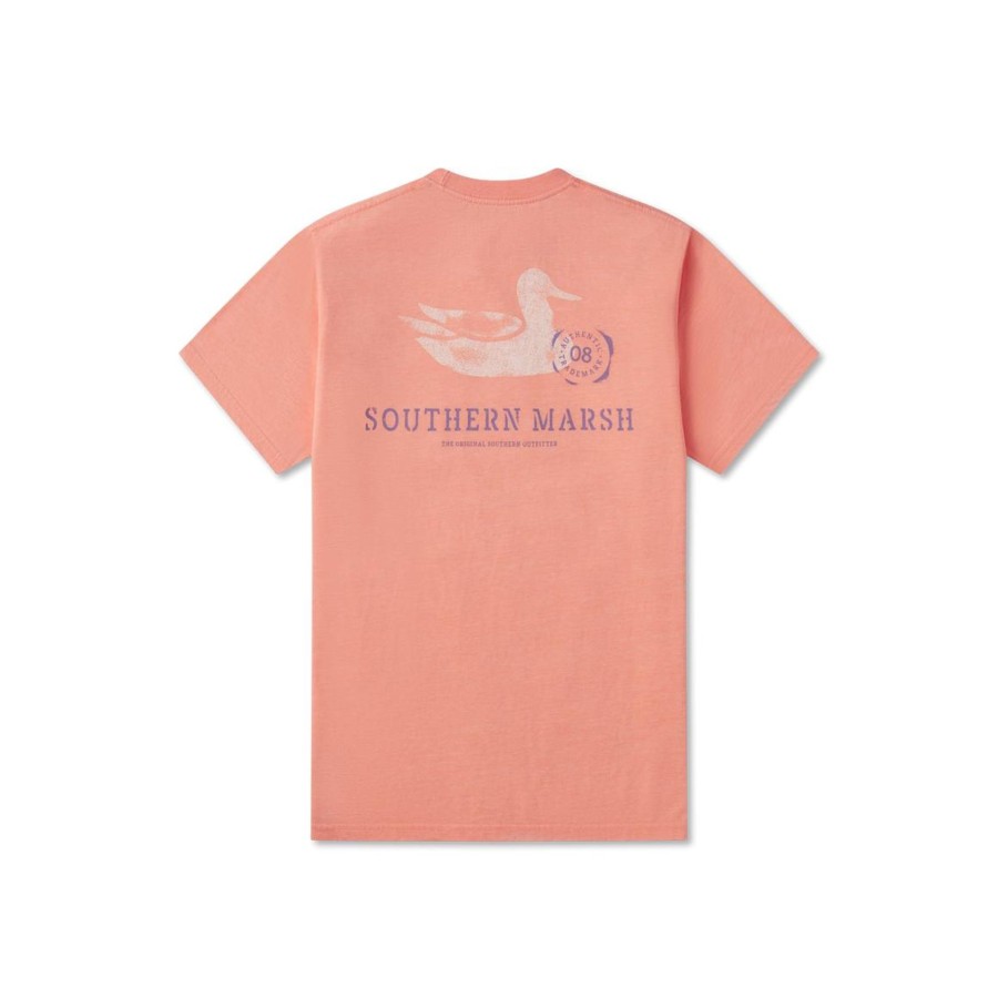 Youth Southern Marsh Seawash Tees | Youth Seawash Tee - Stamped Duck Peach