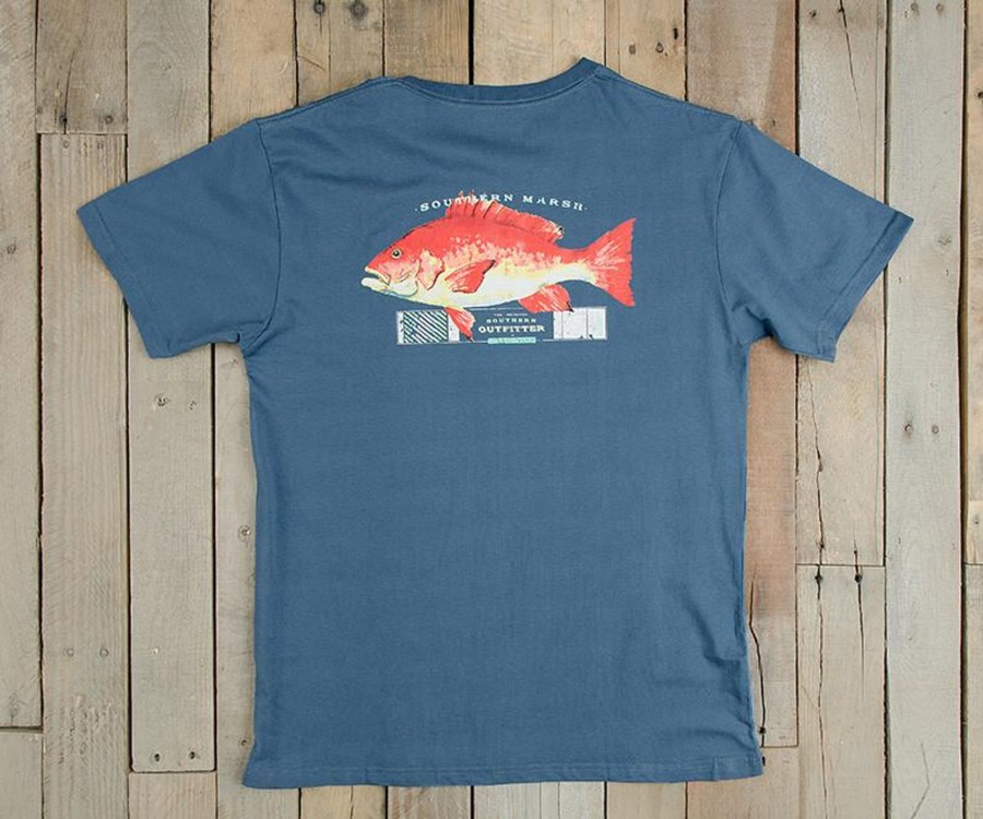 Men'S Southern Marsh Original Ss Tees | Outfitter Collection Tee - Snapper Slate